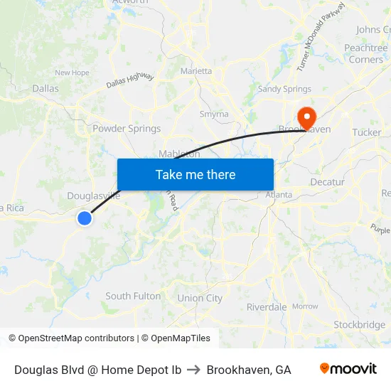Douglas Blvd @ Home Depot Ib to Brookhaven, GA map