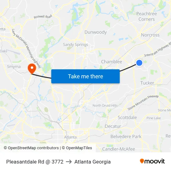 Pleasantdale Rd @ 3772 to Atlanta Georgia map