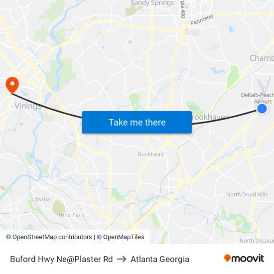 Buford Hwy Ne@Plaster Rd to Atlanta Georgia map