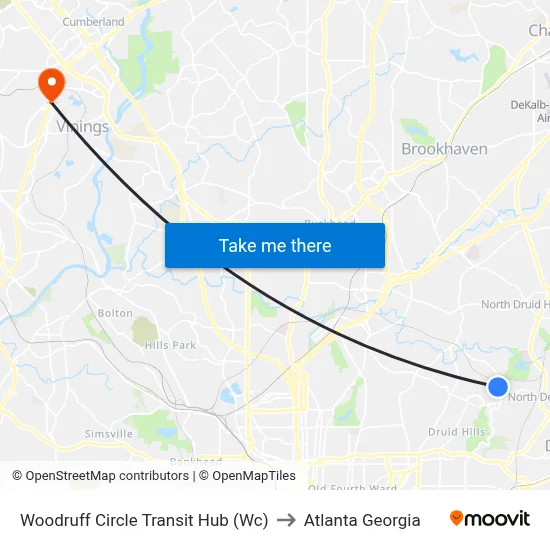 Woodruff Circle Transit Hub (Wc) to Atlanta Georgia map