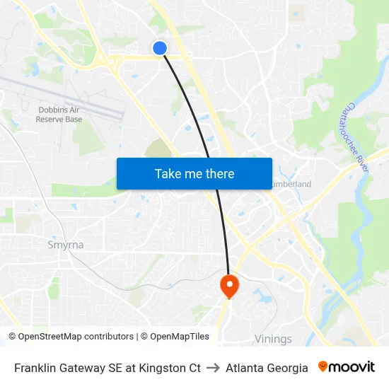 Franklin Gateway SE at Kingston Ct to Atlanta Georgia map