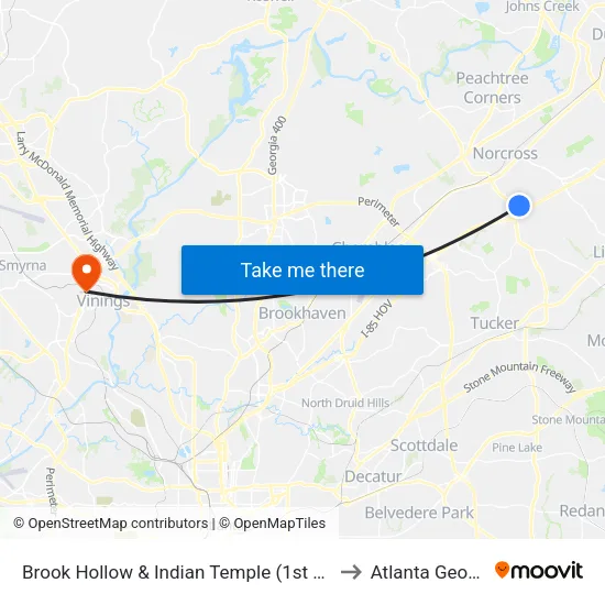 Brook Hollow & Indian Temple (1st Entran to Atlanta Georgia map