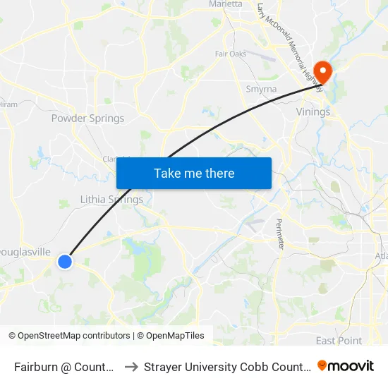 Fairburn @ County Annex to Strayer University Cobb County Campus map