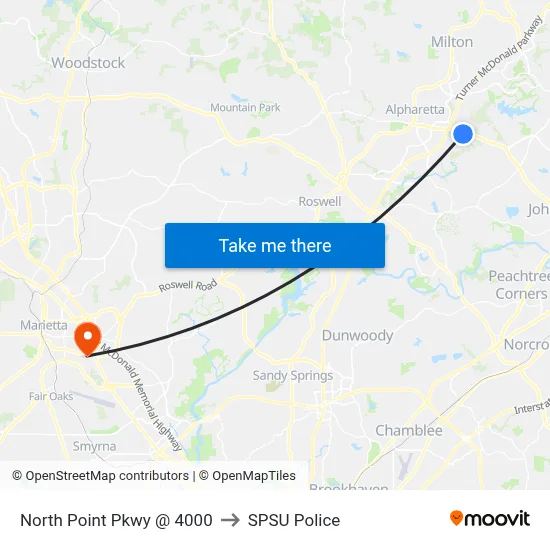 North Point Pkwy @ 4000 to SPSU Police map