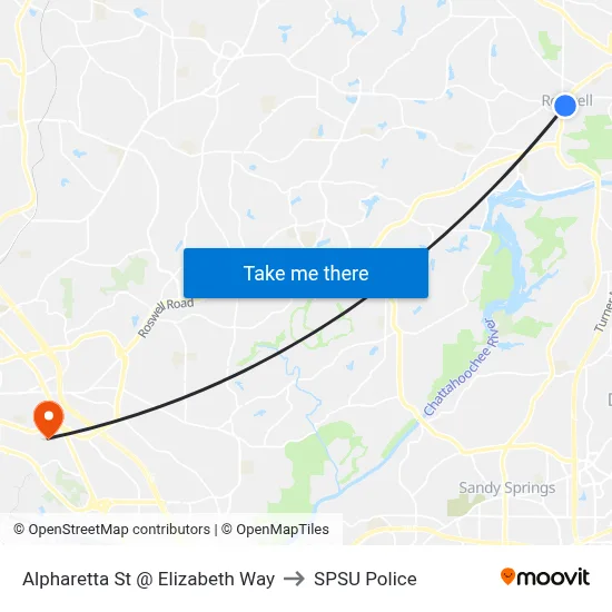 Alpharetta St @ Elizabeth Way to SPSU Police map