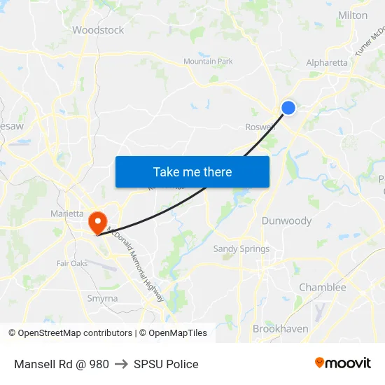 Mansell Rd @ 980 to SPSU Police map