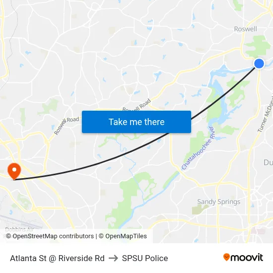 Atlanta St @ Riverside Rd to SPSU Police map