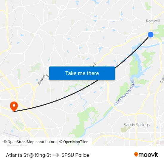 Atlanta St @ King St to SPSU Police map