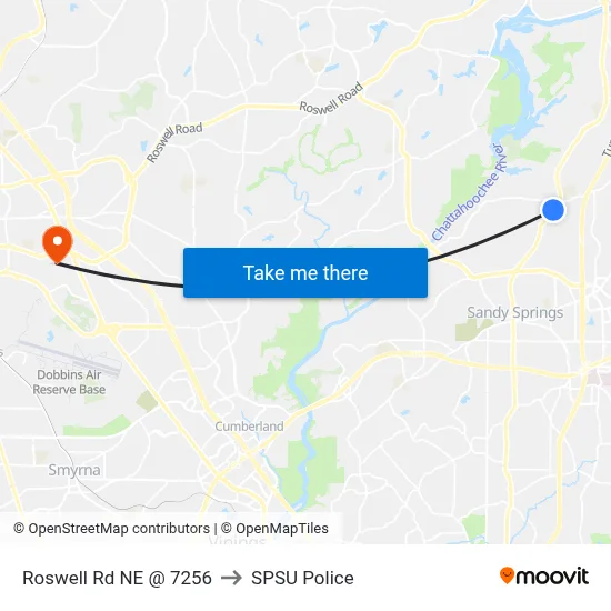 Roswell Rd NE @ 7256 to SPSU Police map