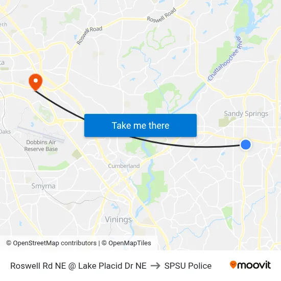 Roswell Rd NE @ Lake Placid Dr NE to SPSU Police map