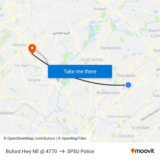 Buford Hwy NE @ 4770 to SPSU Police map