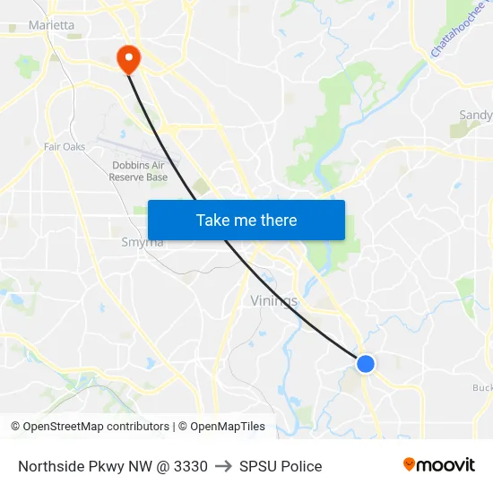 Northside Pkwy NW @ 3330 to SPSU Police map