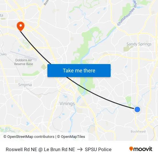Roswell Rd NE @ Le Brun Rd NE to SPSU Police map