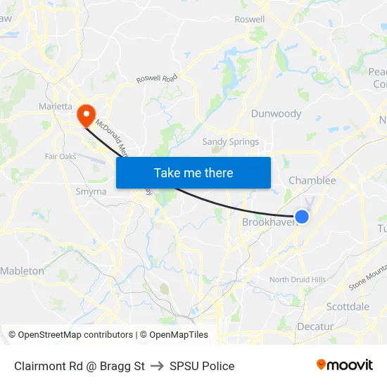 Clairmont Rd @ Bragg St to SPSU Police map