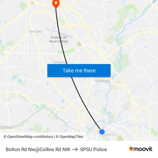 Bolton Rd Nw@Collins Rd NW to SPSU Police map