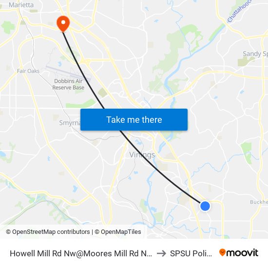 Howell Mill Rd Nw@Moores Mill Rd NW to SPSU Police map