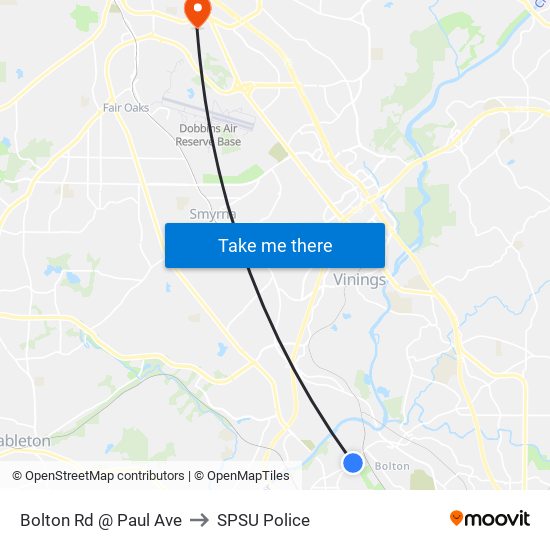 Bolton Rd @ Paul Ave to SPSU Police map