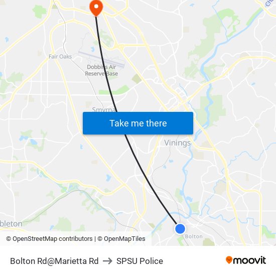 Bolton Rd@Marietta Rd to SPSU Police map