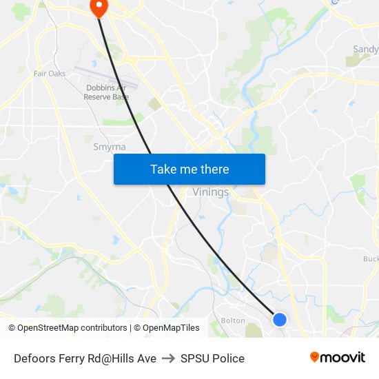 Defoors Ferry Rd@Hills Ave to SPSU Police map