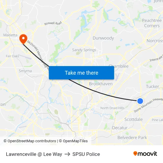 Lawrenceville @ Lee Way to SPSU Police map