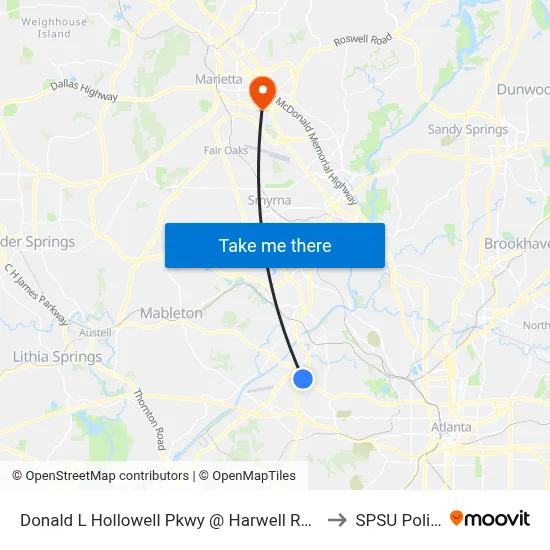 Donald L Hollowell Pkwy @ Harwell Rd NW to SPSU Police map