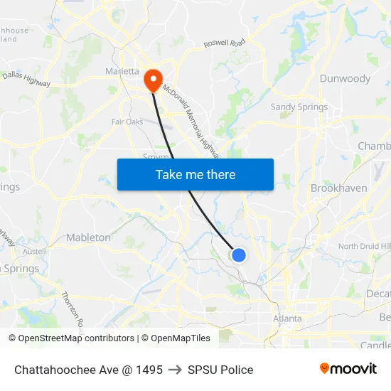 Chattahoochee Ave @ 1495 to SPSU Police map