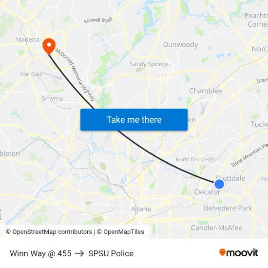Winn Way @ 455 to SPSU Police map