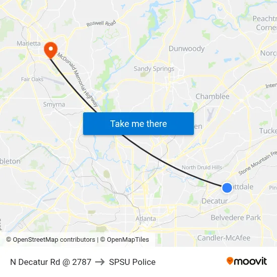 N Decatur Rd @ 2787 to SPSU Police map