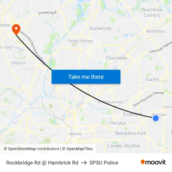 Rockbridge Rd @ Hambrick Rd to SPSU Police map