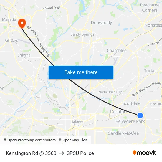 Kensington Rd @ 3560 to SPSU Police map