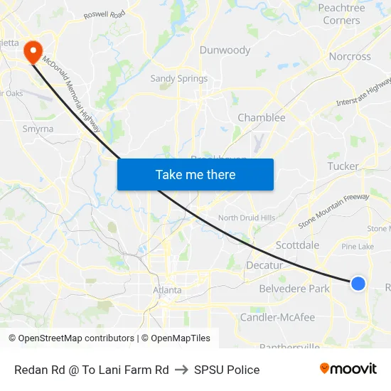 Redan Rd @ To Lani Farm Rd to SPSU Police map