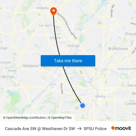 Cascade Ave SW @ Westhaven Dr SW to SPSU Police map
