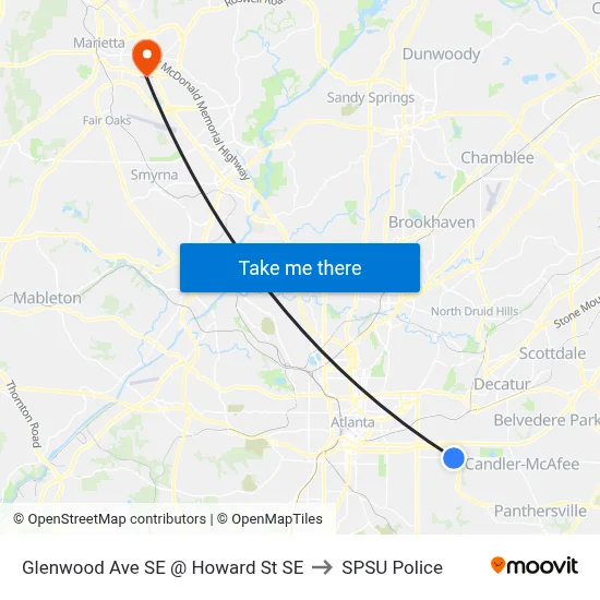 Glenwood Ave SE @ Howard St SE to SPSU Police map