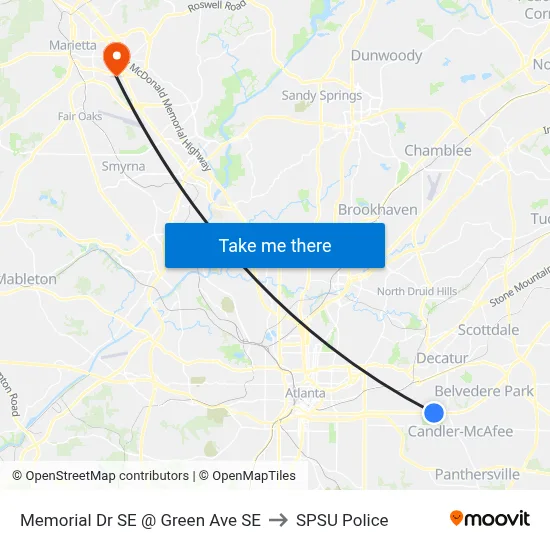 Memorial Dr SE @ Green Ave SE to SPSU Police map
