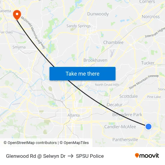 Glenwood Rd @ Selwyn Dr to SPSU Police map