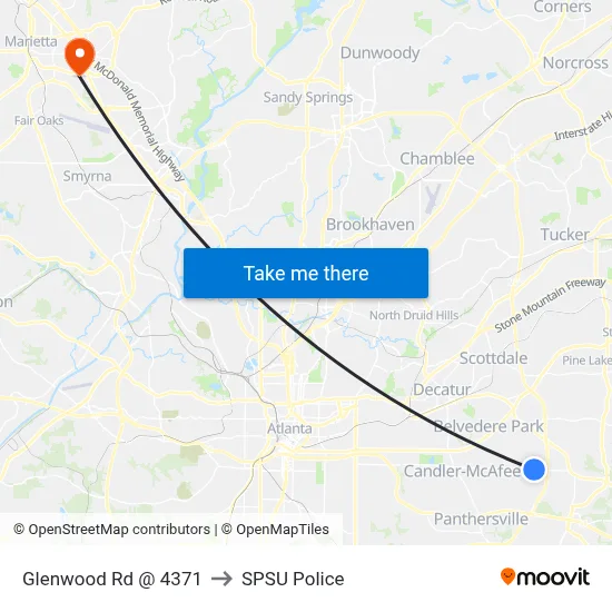 Glenwood Rd @ 4371 to SPSU Police map