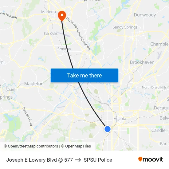 Joseph E Lowery Blvd @ 577 to SPSU Police map