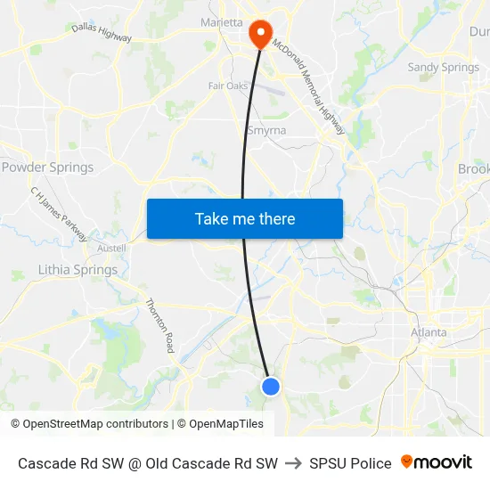 Cascade Rd SW @ Old Cascade Rd SW to SPSU Police map