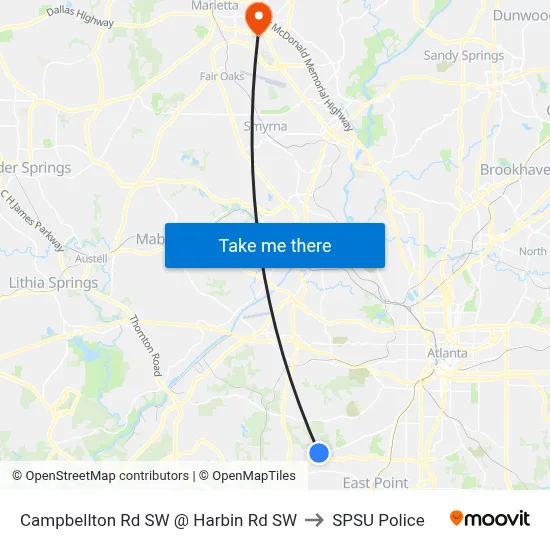 Campbellton Rd SW @ Harbin Rd SW to SPSU Police map