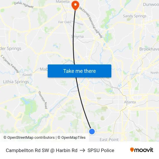 Campbellton Rd SW @ Harbin Rd to SPSU Police map