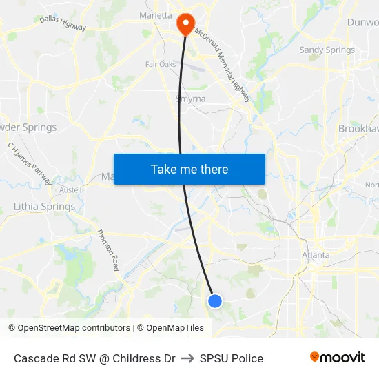 Cascade Rd SW @ Childress Dr to SPSU Police map