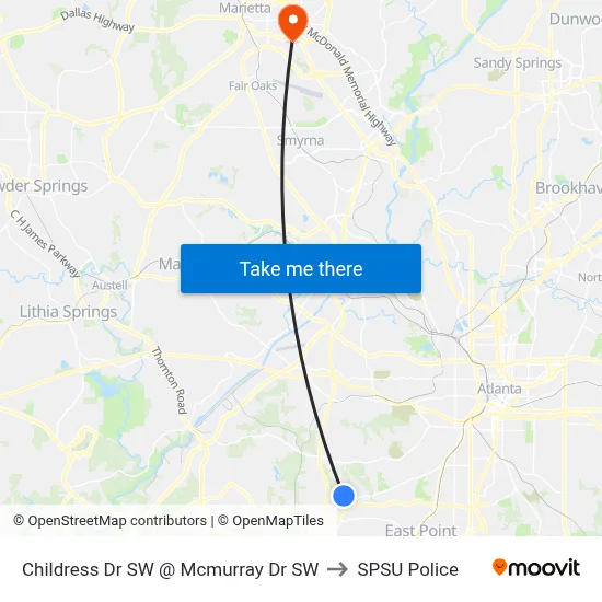 Childress Dr SW @ Mcmurray Dr SW to SPSU Police map