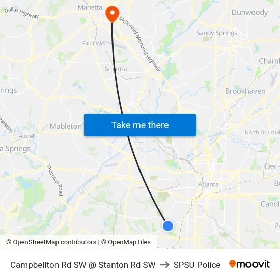 Campbellton Rd SW @ Stanton Rd SW to SPSU Police map