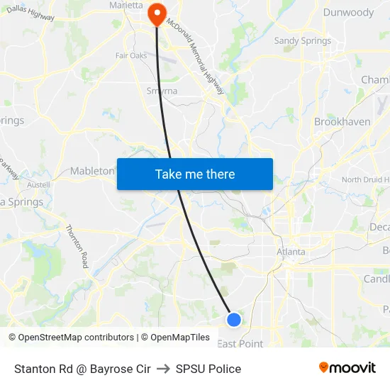 Stanton Rd @ Bayrose Cir to SPSU Police map