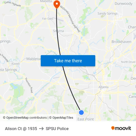Alison Ct @ 1935 to SPSU Police map