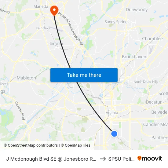 J Mcdonough Blvd SE @ Jonesboro Rd SE to SPSU Police map