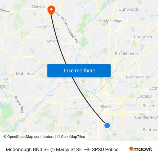 Mcdonough Blvd SE @ Marcy St SE to SPSU Police map