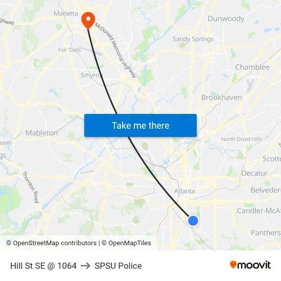 Hill St SE @ 1064 to SPSU Police map