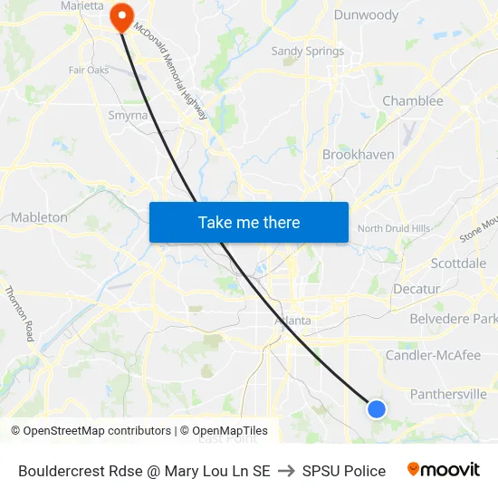 Bouldercrest Rdse @ Mary Lou Ln SE to SPSU Police map