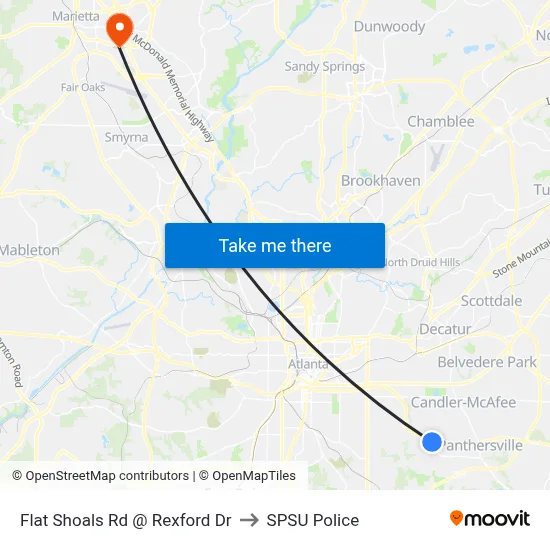 Flat Shoals Rd @ Rexford Dr to SPSU Police map